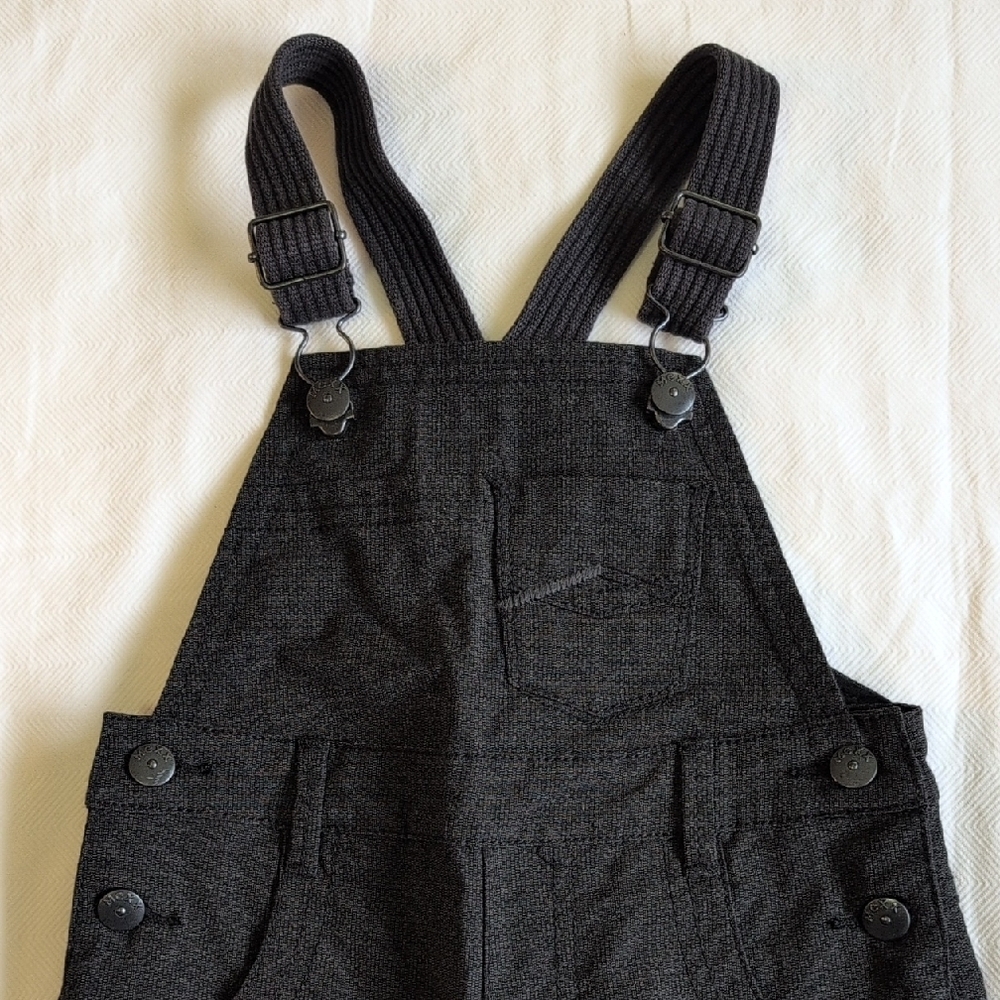 Mexx Toddler Boys Cotton Lined Dressy Charcoal Overalls Like New 24-30M